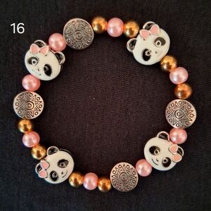 Panda Charm Kids Bracelet - White and Gold